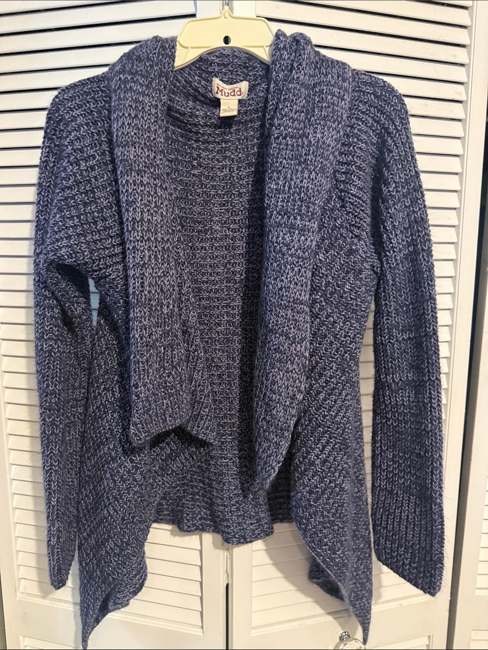 Mudd Women's Slate Blue Open-Front Knit Cardigan